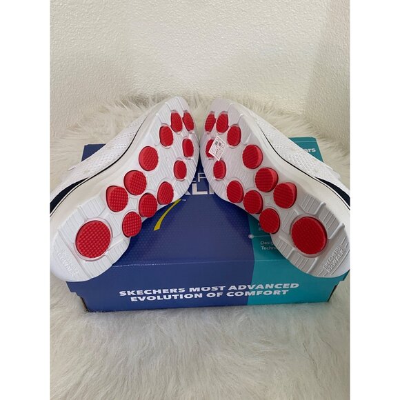 Skechers Women's GO Walk 7 Darcie Athletic Shoes Sz 8 & 8.5 White Navy Red - Picture 6 of 9